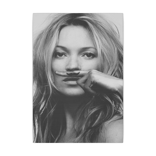 Print - Kate Moss Moustache Art